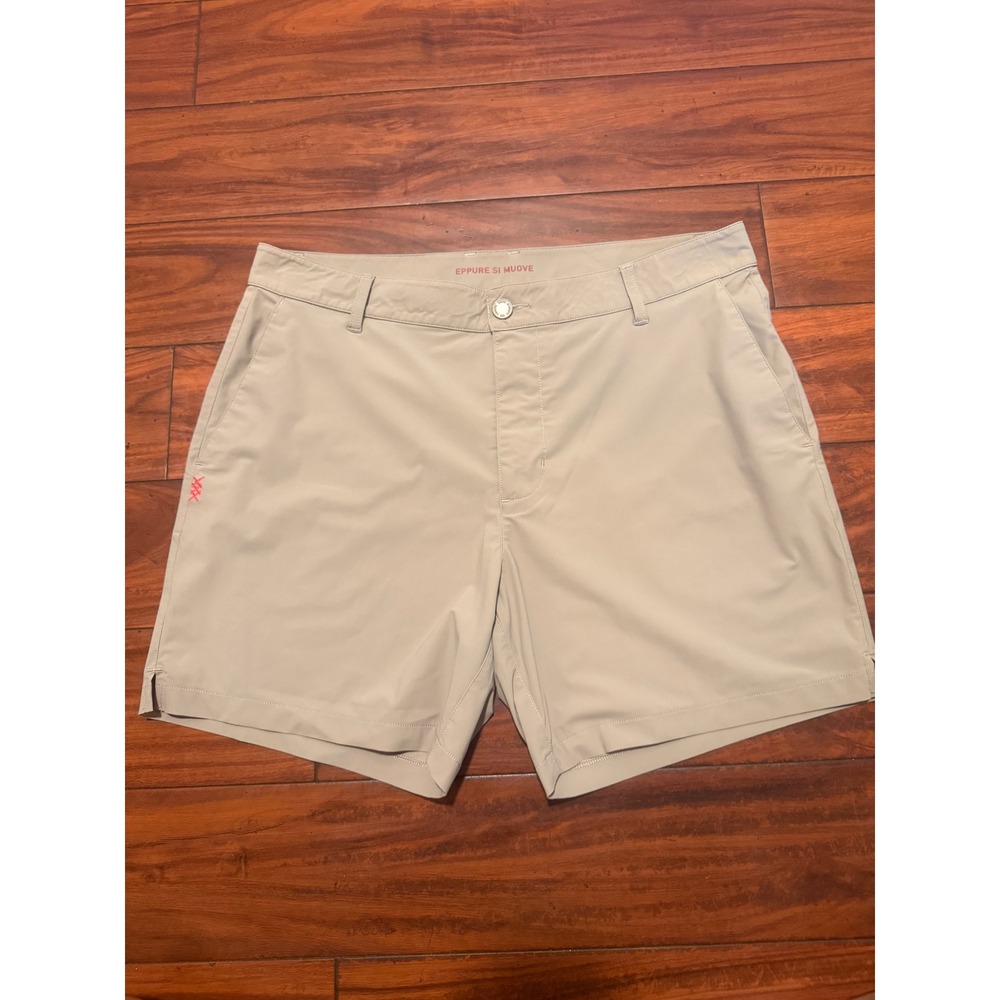 Rhone Commuter Shorts Mens 33 Khaki Tan Performance Golf Stretch Flat Front 8in